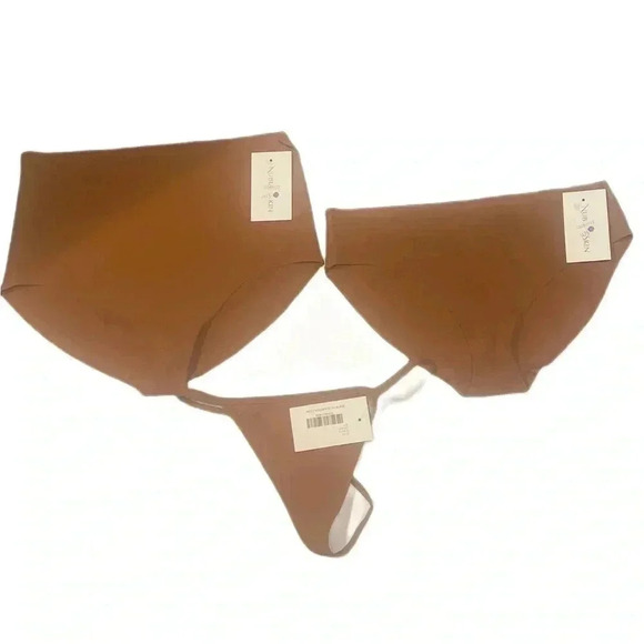 NWT lot of 3 assorted Nubian skin  lightweight stretch caramel panty underwear S - Picture 2 of 2